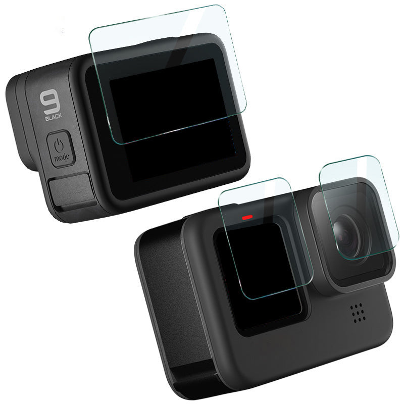 IMAK A Set of Front Back Screen Protector with Camera Lens Film for GoPro Hero9 Tempered Glass Film IMAK A Set of Front Back Screen Protector with Camera Lens Film for GoPro Hero9 Tempered Glass Film